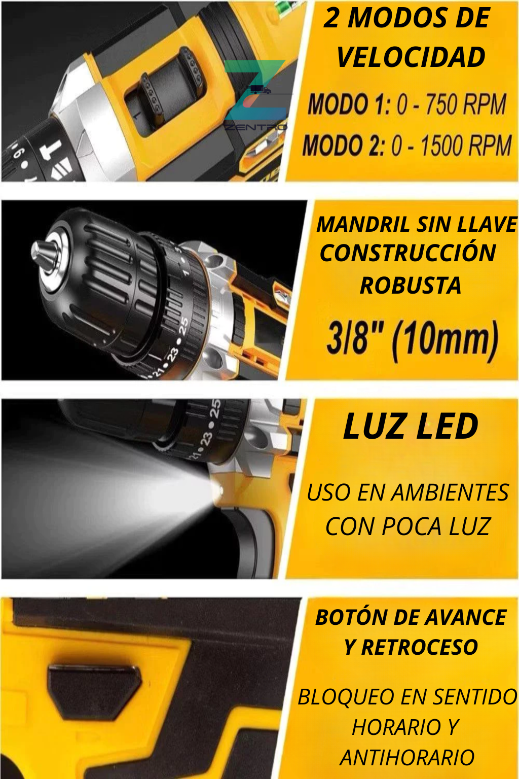 Taladro Inalámbrico Profesional 48V X-Force