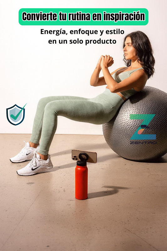 Termo Botella Acero + Soporte Celular