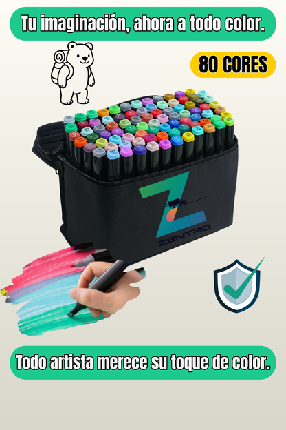 Set Marcadores Doble Punta X 80 Und Fun